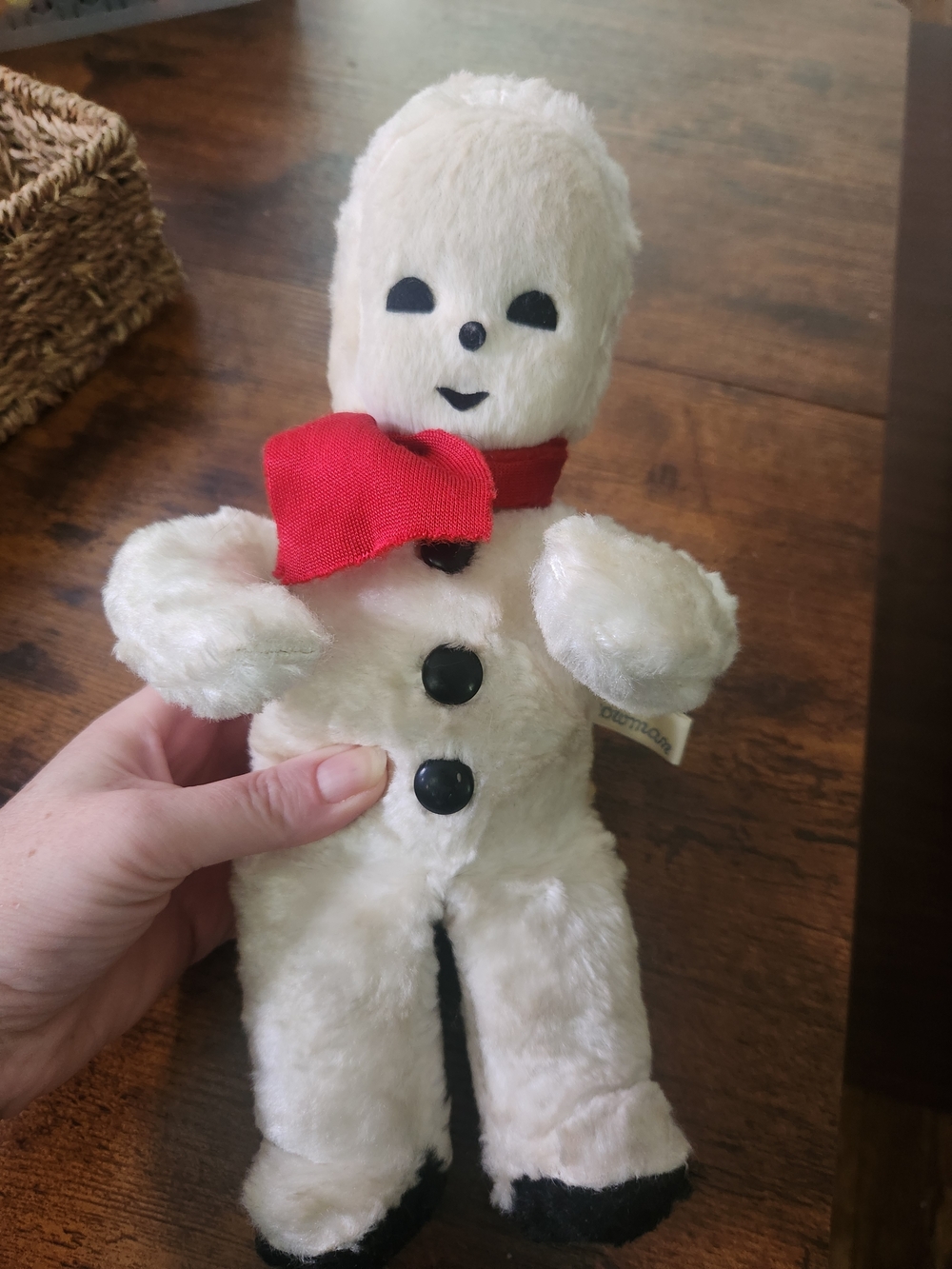 RARE VINTAGE KNICKERBOCKER 1940's Snowman with Red Scarf